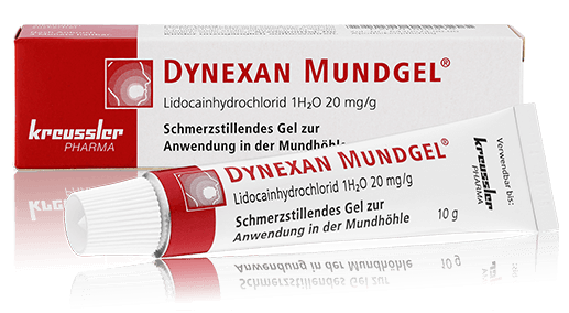 Bild einer 10 gramm Packung Dynexan Mundgel.